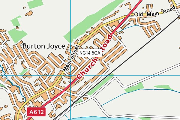 NG14 5GA map - OS VectorMap District (Ordnance Survey)