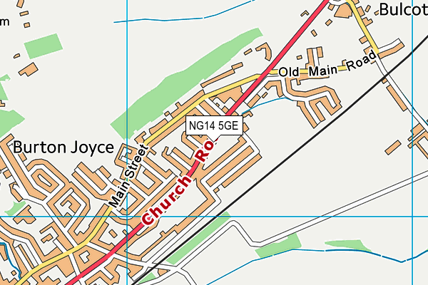 NG14 5GE map - OS VectorMap District (Ordnance Survey)