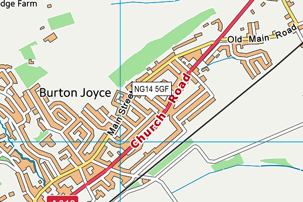 NG14 5GF map - OS VectorMap District (Ordnance Survey)