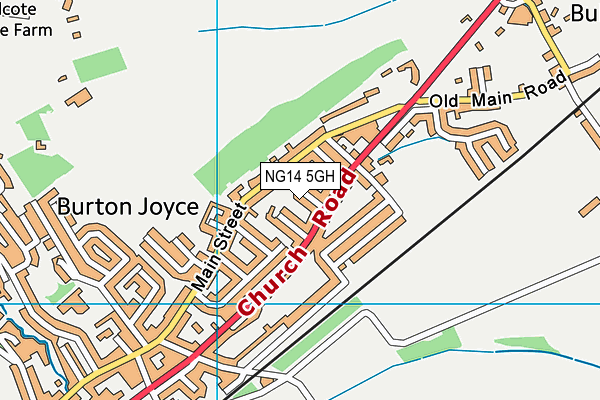 NG14 5GH map - OS VectorMap District (Ordnance Survey)