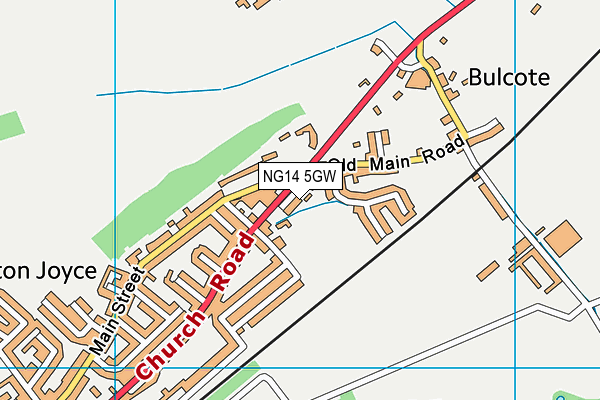 NG14 5GW map - OS VectorMap District (Ordnance Survey)