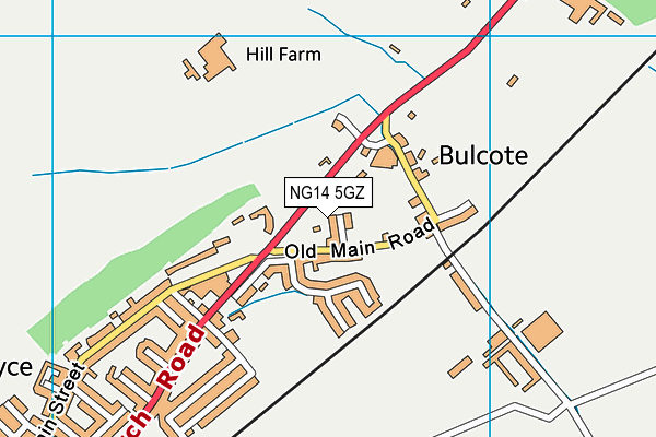 NG14 5GZ map - OS VectorMap District (Ordnance Survey)