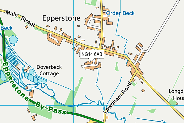 NG14 6AB map - OS VectorMap District (Ordnance Survey)