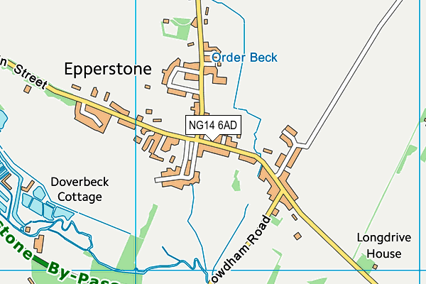 NG14 6AD map - OS VectorMap District (Ordnance Survey)