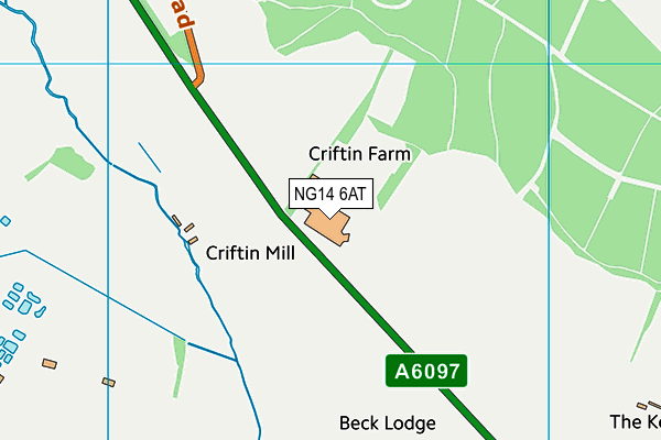 NG14 6AT map - OS VectorMap District (Ordnance Survey)