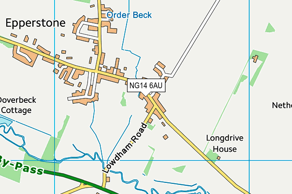 NG14 6AU map - OS VectorMap District (Ordnance Survey)