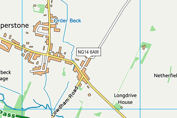 NG14 6AW map - OS VectorMap District (Ordnance Survey)