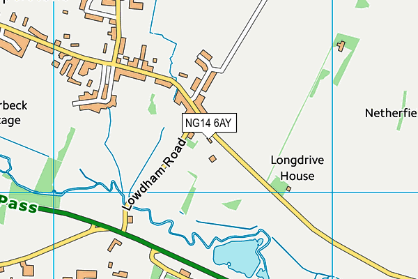 NG14 6AY map - OS VectorMap District (Ordnance Survey)