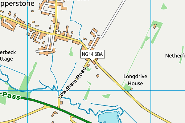 NG14 6BA map - OS VectorMap District (Ordnance Survey)