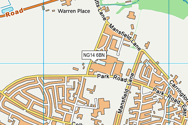 NG14 6BN map - OS VectorMap District (Ordnance Survey)