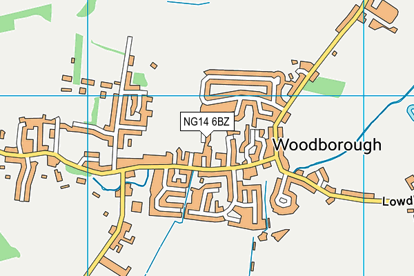 NG14 6BZ map - OS VectorMap District (Ordnance Survey)