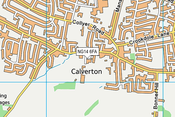 NG14 6FA map - OS VectorMap District (Ordnance Survey)