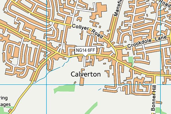 Calverton Cricket Club (The Rookery Ground) map (NG14 6FF) - OS VectorMap District (Ordnance Survey)