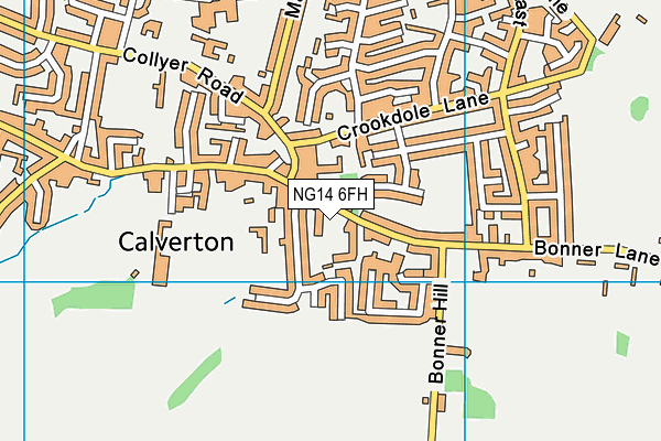 NG14 6FH map - OS VectorMap District (Ordnance Survey)