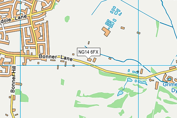 NG14 6FX map - OS VectorMap District (Ordnance Survey)