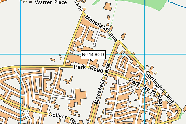 NG14 6GD map - OS VectorMap District (Ordnance Survey)