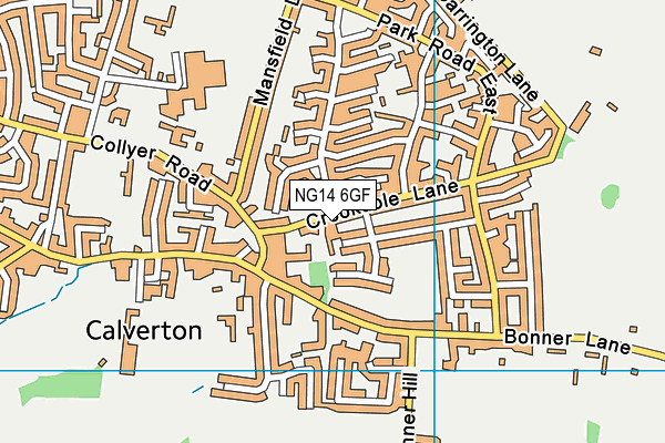 NG14 6GF map - OS VectorMap District (Ordnance Survey)