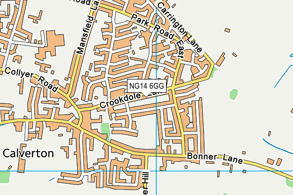 NG14 6GG map - OS VectorMap District (Ordnance Survey)