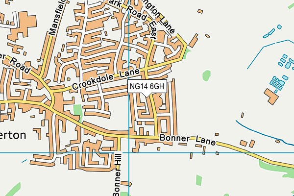 NG14 6GH map - OS VectorMap District (Ordnance Survey)