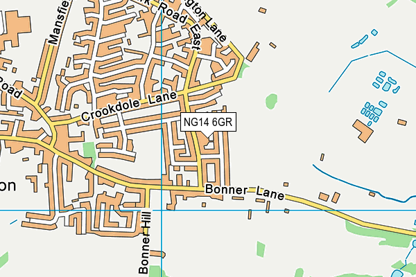 NG14 6GR map - OS VectorMap District (Ordnance Survey)