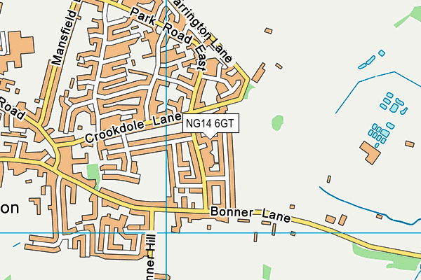 NG14 6GT map - OS VectorMap District (Ordnance Survey)