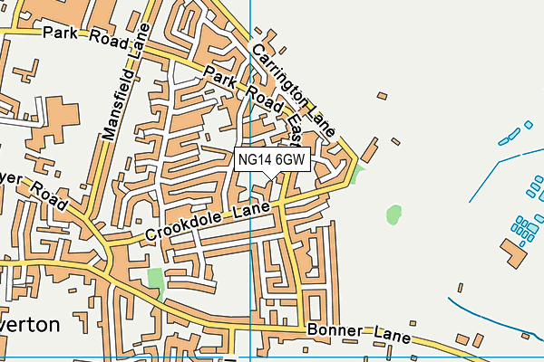 NG14 6GW map - OS VectorMap District (Ordnance Survey)