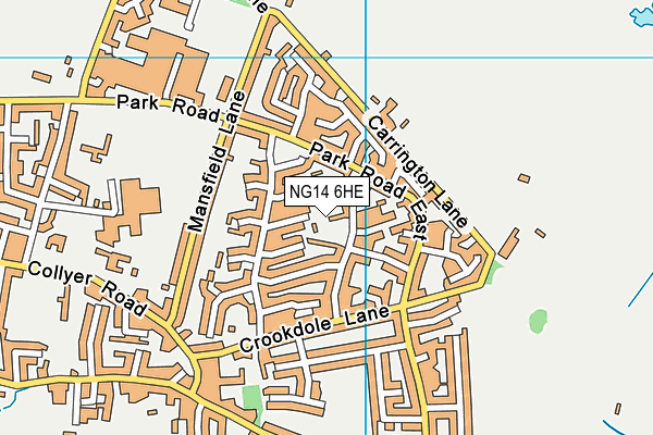 NG14 6HE map - OS VectorMap District (Ordnance Survey)