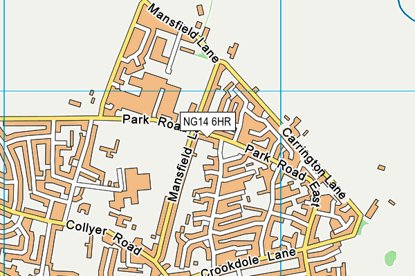 NG14 6HR map - OS VectorMap District (Ordnance Survey)