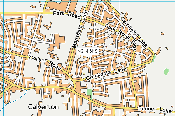 NG14 6HS map - OS VectorMap District (Ordnance Survey)
