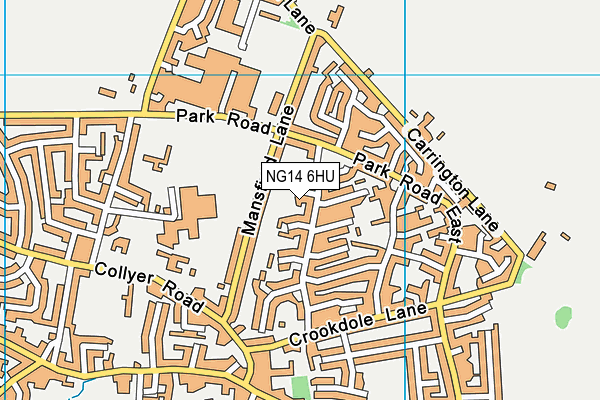 NG14 6HU map - OS VectorMap District (Ordnance Survey)