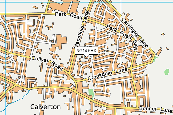 NG14 6HX map - OS VectorMap District (Ordnance Survey)