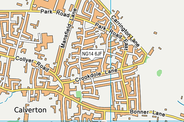 NG14 6JF map - OS VectorMap District (Ordnance Survey)