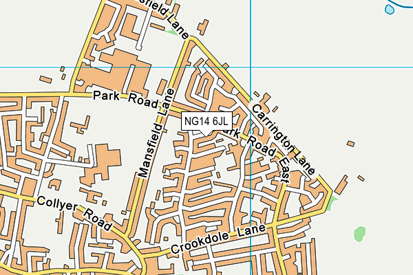 NG14 6JL map - OS VectorMap District (Ordnance Survey)