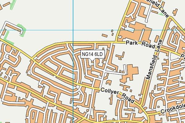 NG14 6LD map - OS VectorMap District (Ordnance Survey)