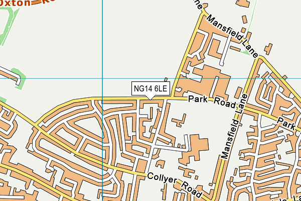 NG14 6LE map - OS VectorMap District (Ordnance Survey)