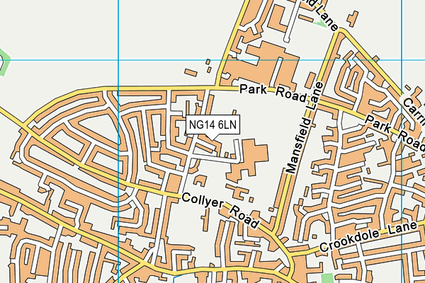 NG14 6LN map - OS VectorMap District (Ordnance Survey)