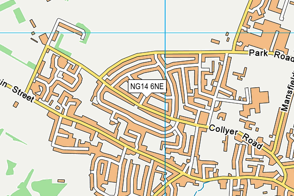 NG14 6NE map - OS VectorMap District (Ordnance Survey)