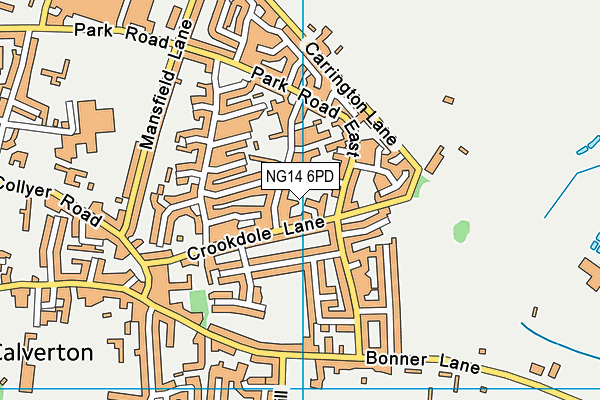 NG14 6PD map - OS VectorMap District (Ordnance Survey)