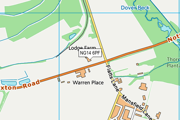 NG14 6PF map - OS VectorMap District (Ordnance Survey)