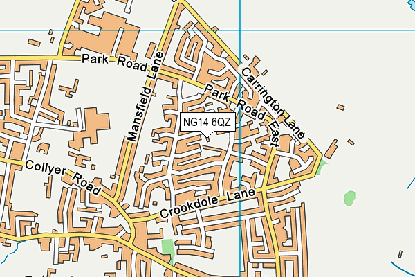 NG14 6QZ map - OS VectorMap District (Ordnance Survey)