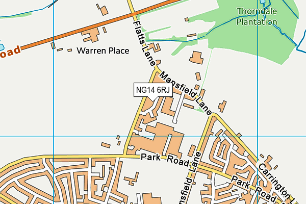NG14 6RJ map - OS VectorMap District (Ordnance Survey)