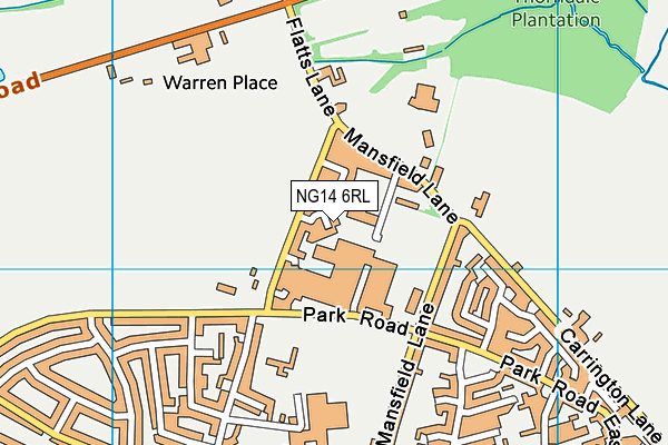 NG14 6RL map - OS VectorMap District (Ordnance Survey)