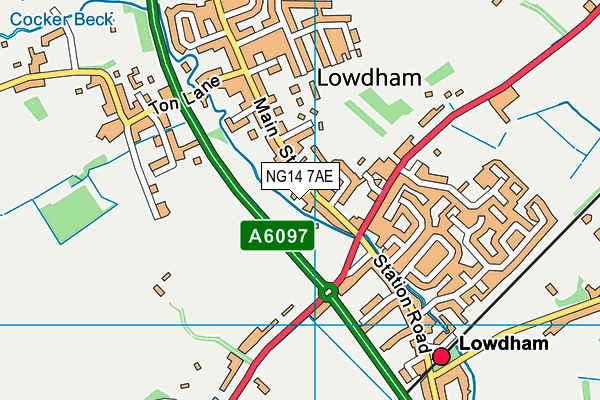 NG14 7AE map - OS VectorMap District (Ordnance Survey)