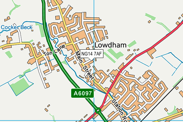 NG14 7AF map - OS VectorMap District (Ordnance Survey)