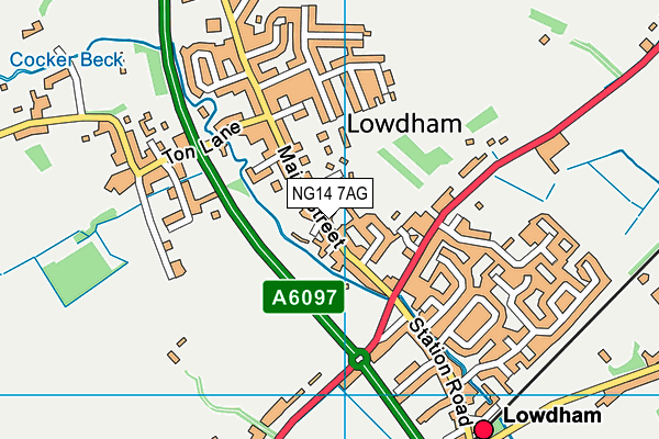 NG14 7AG map - OS VectorMap District (Ordnance Survey)