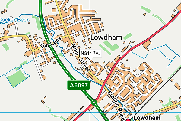 NG14 7AJ map - OS VectorMap District (Ordnance Survey)