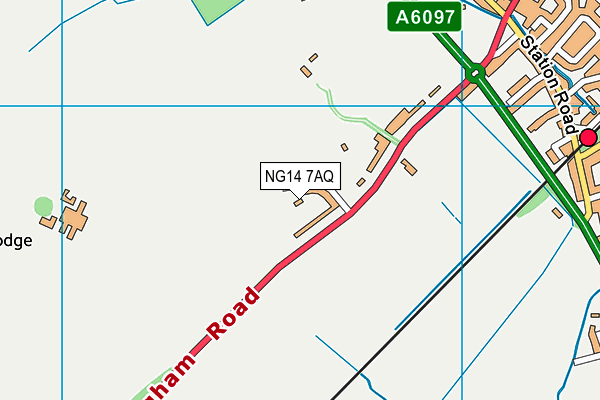 NG14 7AQ map - OS VectorMap District (Ordnance Survey)