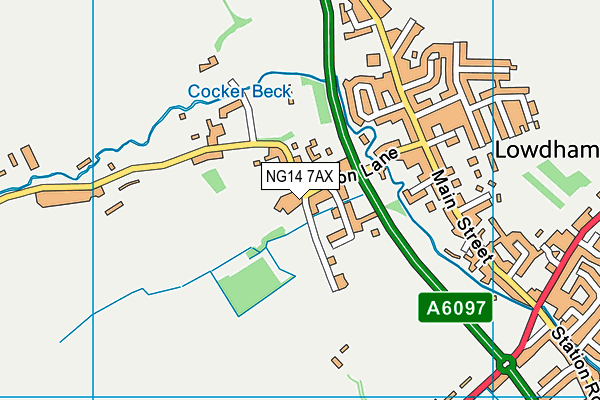 NG14 7AX map - OS VectorMap District (Ordnance Survey)