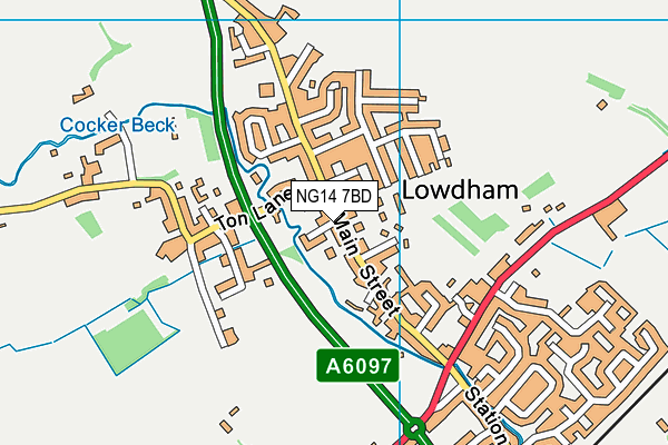 Lowdham Village Hall And Playing Fields map (NG14 7BD) - OS VectorMap District (Ordnance Survey)