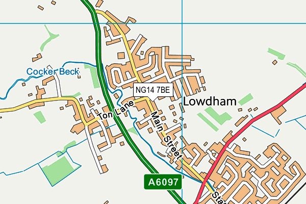 Lowdham CofE Primary School map (NG14 7BE) - OS VectorMap District (Ordnance Survey)